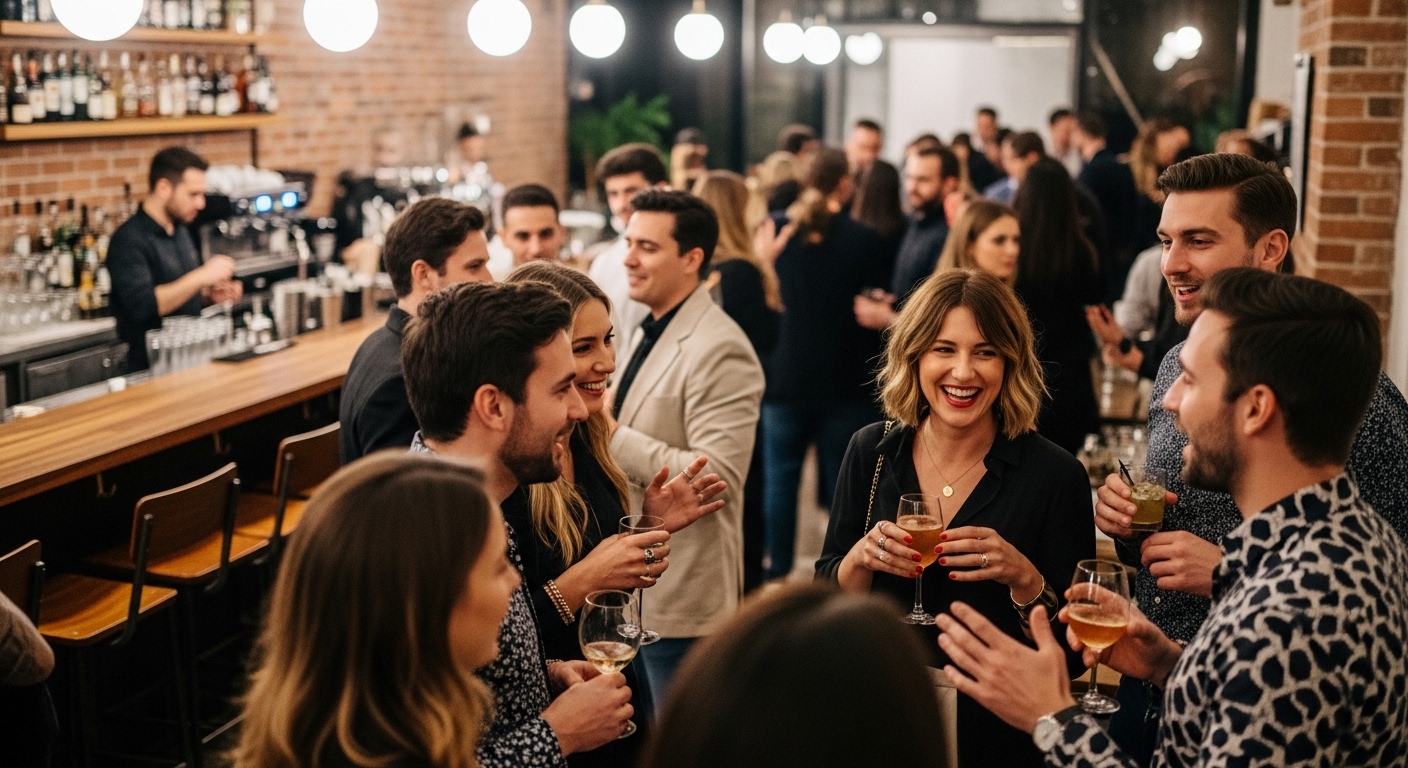 People networking at event