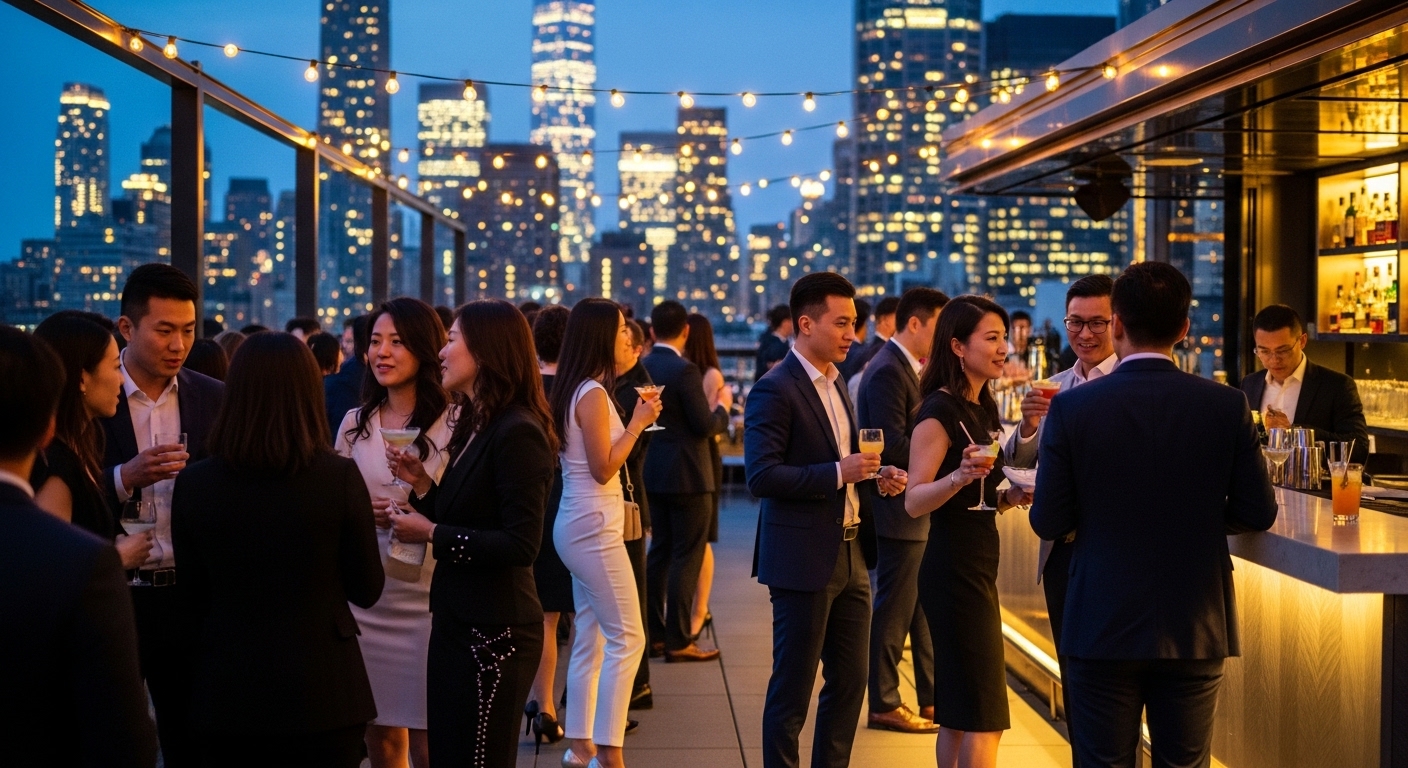 People networking at event