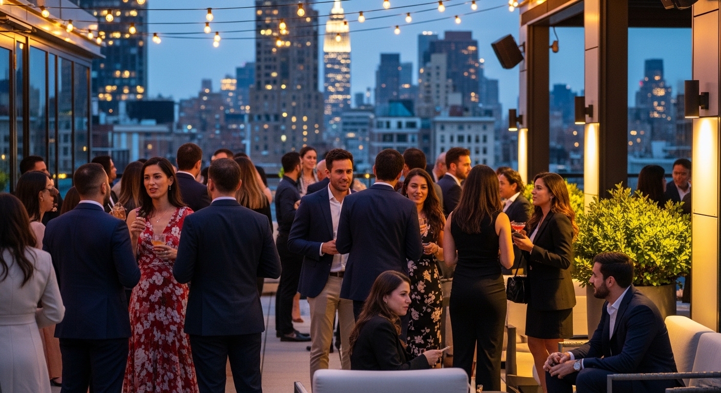 People networking at event