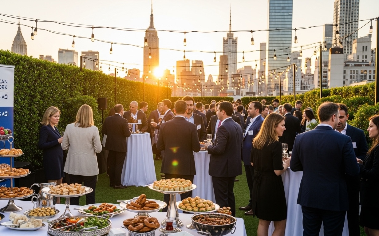 People networking at event